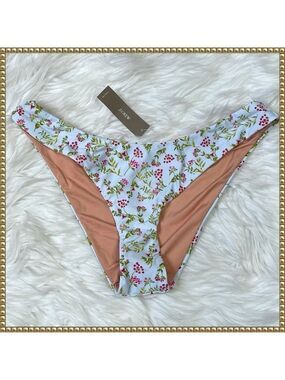J Crew Floral Bikini Bottoms Baby Blue Medium